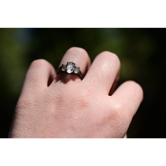 Sapphire Ring Boho Ring Unique Sterling Silver Ring Size 7 Avello - Picture 7 of 8